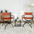 Swen Studio -  Folding Chairs 2 pcs Black and Brown Real Leather
